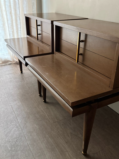 Kent Coffey walnut nightstands. Sold individually.