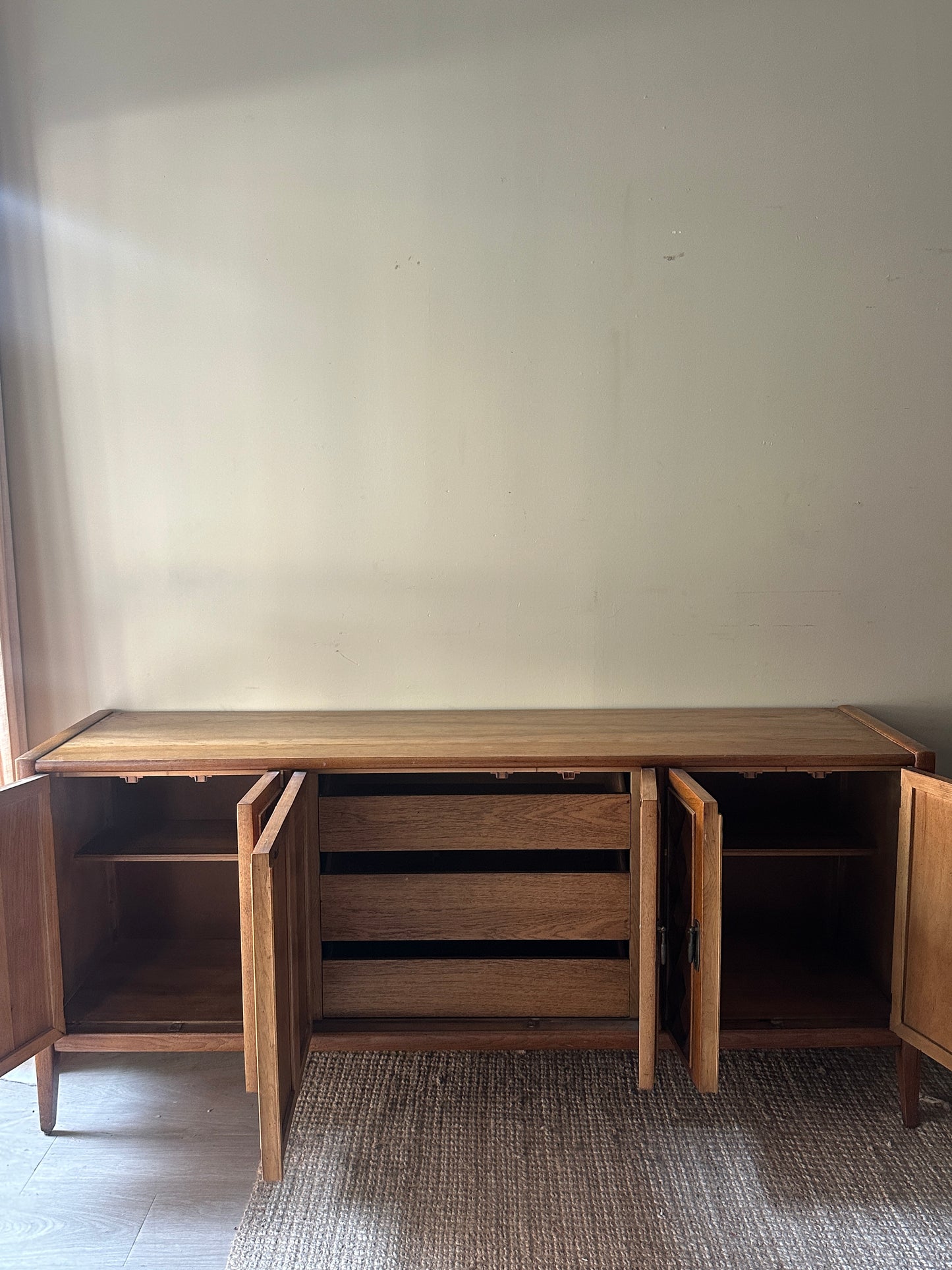 Broyhill oak credenza