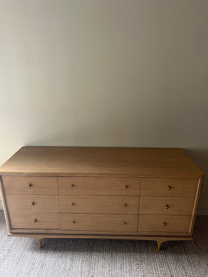 Blonde oak credenza