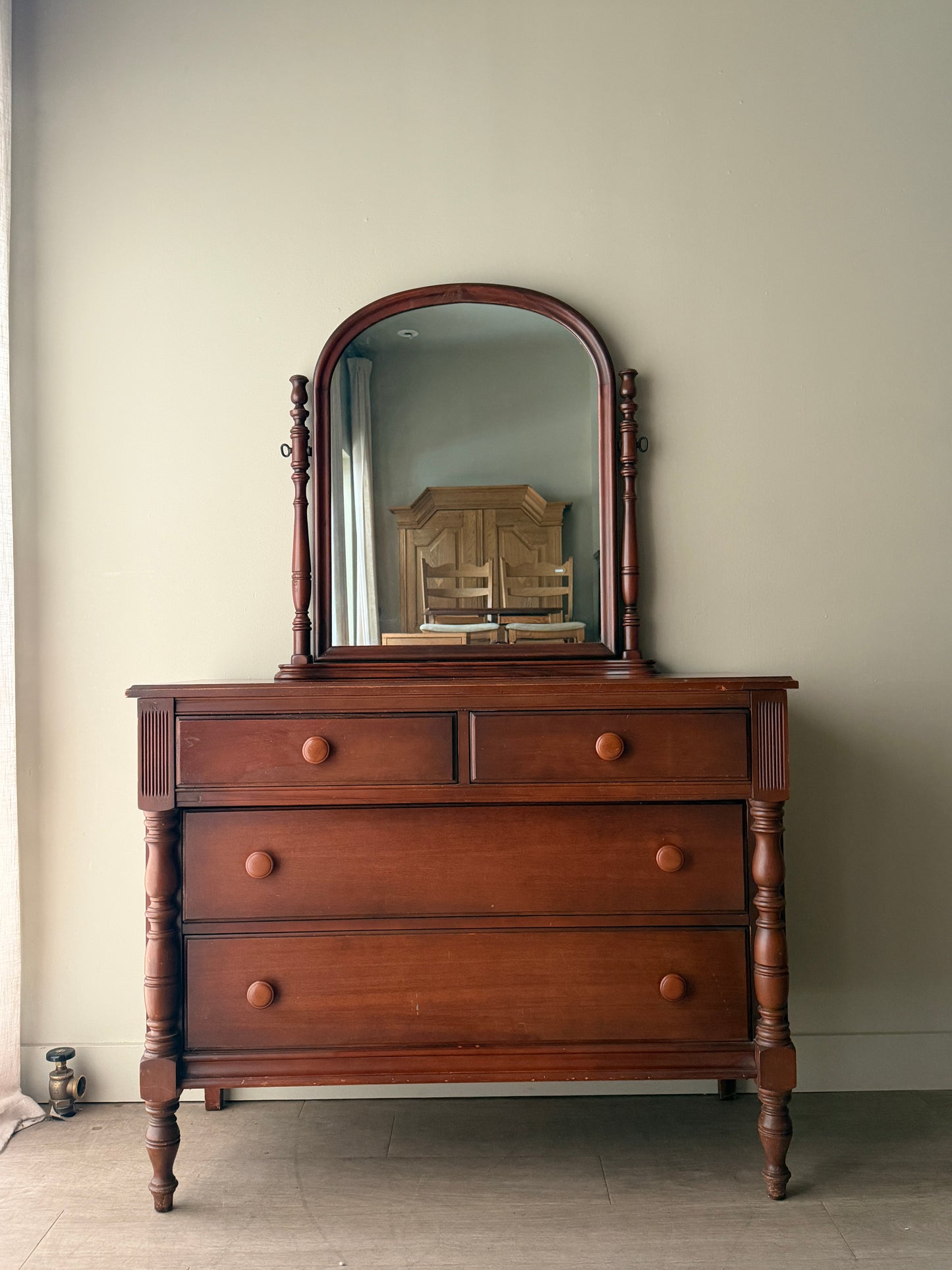 Cherry dresser with mirror