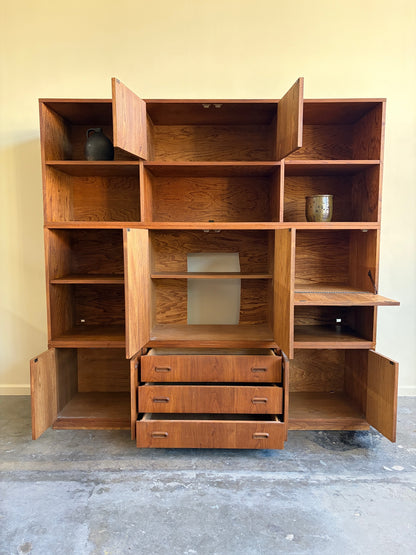 Three piece walnut unit