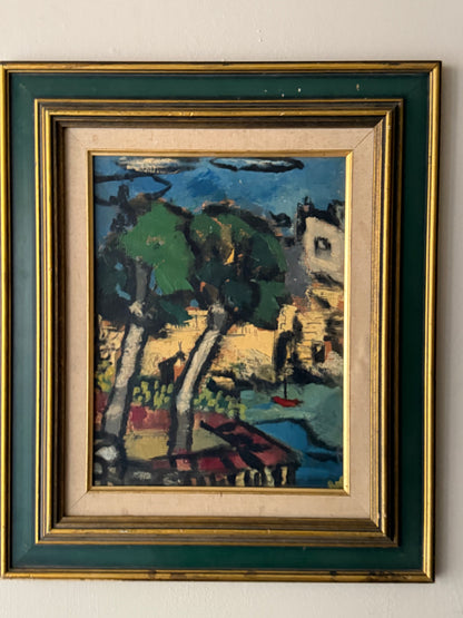 French Post-Impressionist cityscape. Unsigned.