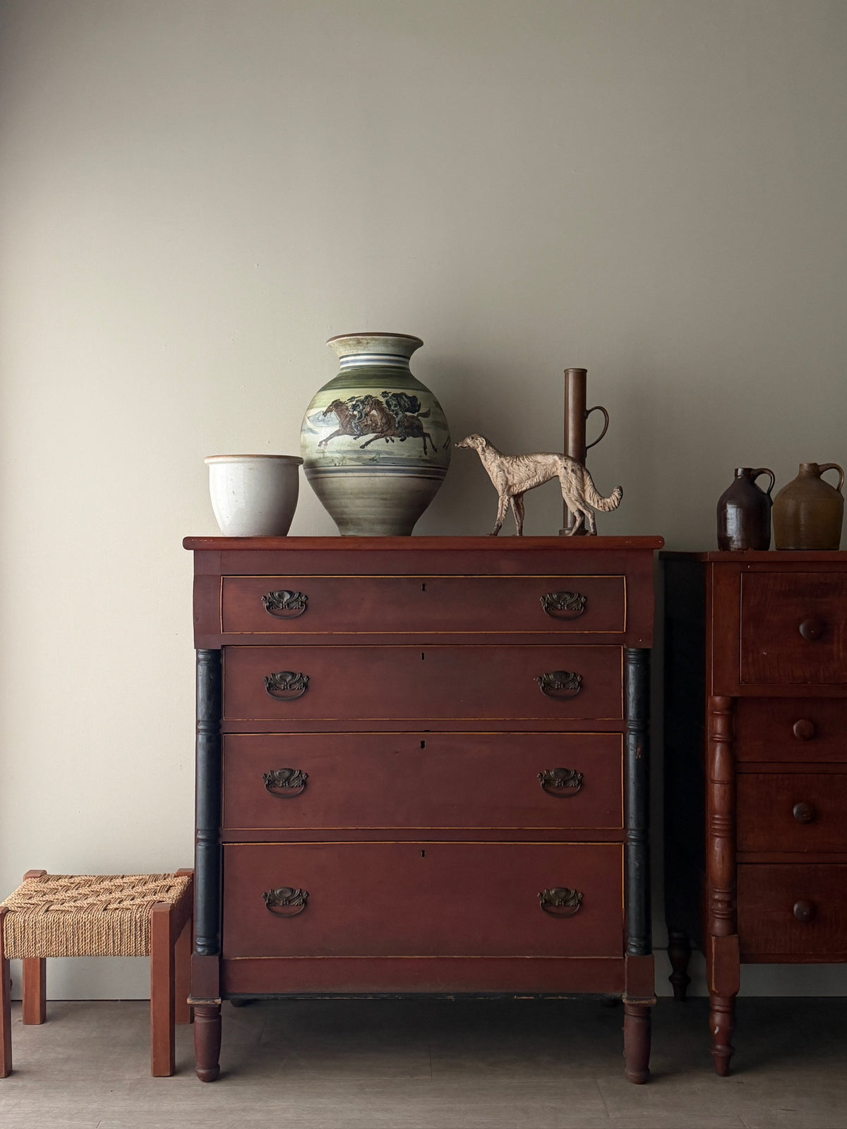 Empire painted mahogany dresser