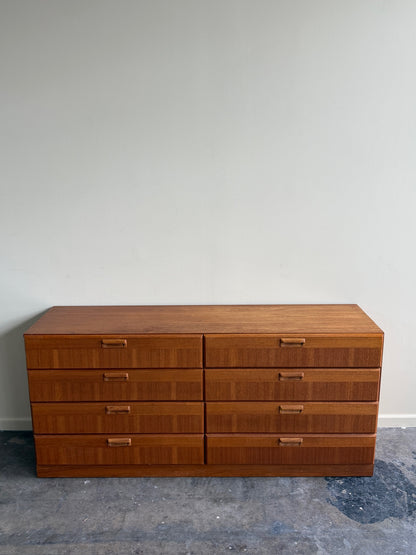 Dixie teak 8 drawer dresser