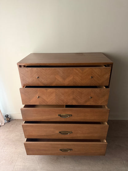 Kent Coffey walnut tallboy dresser