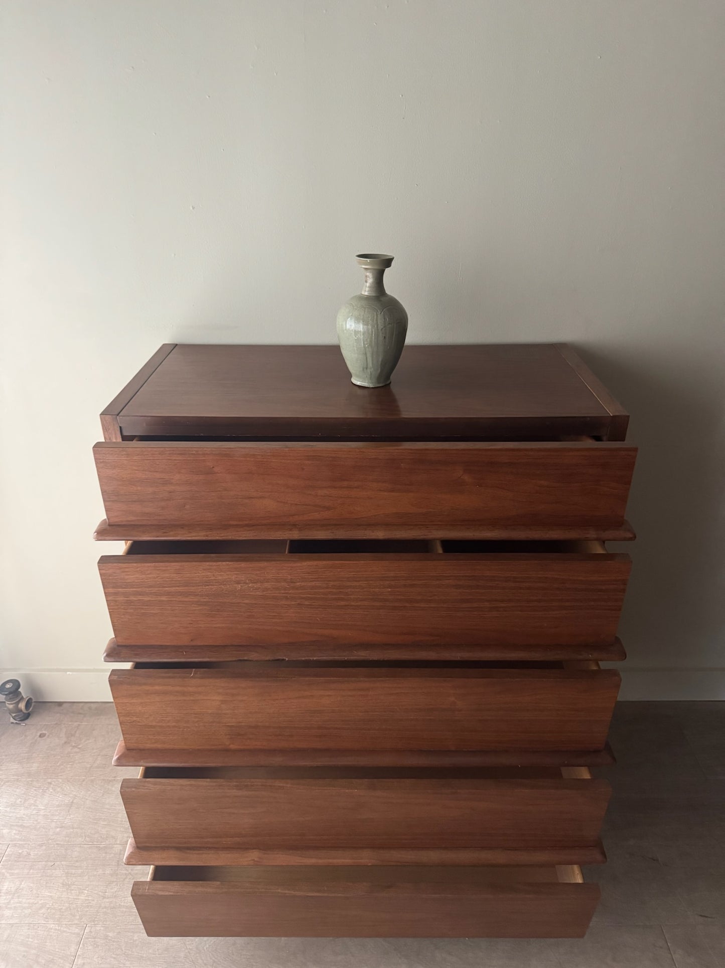 Walnut tallboy dresser
