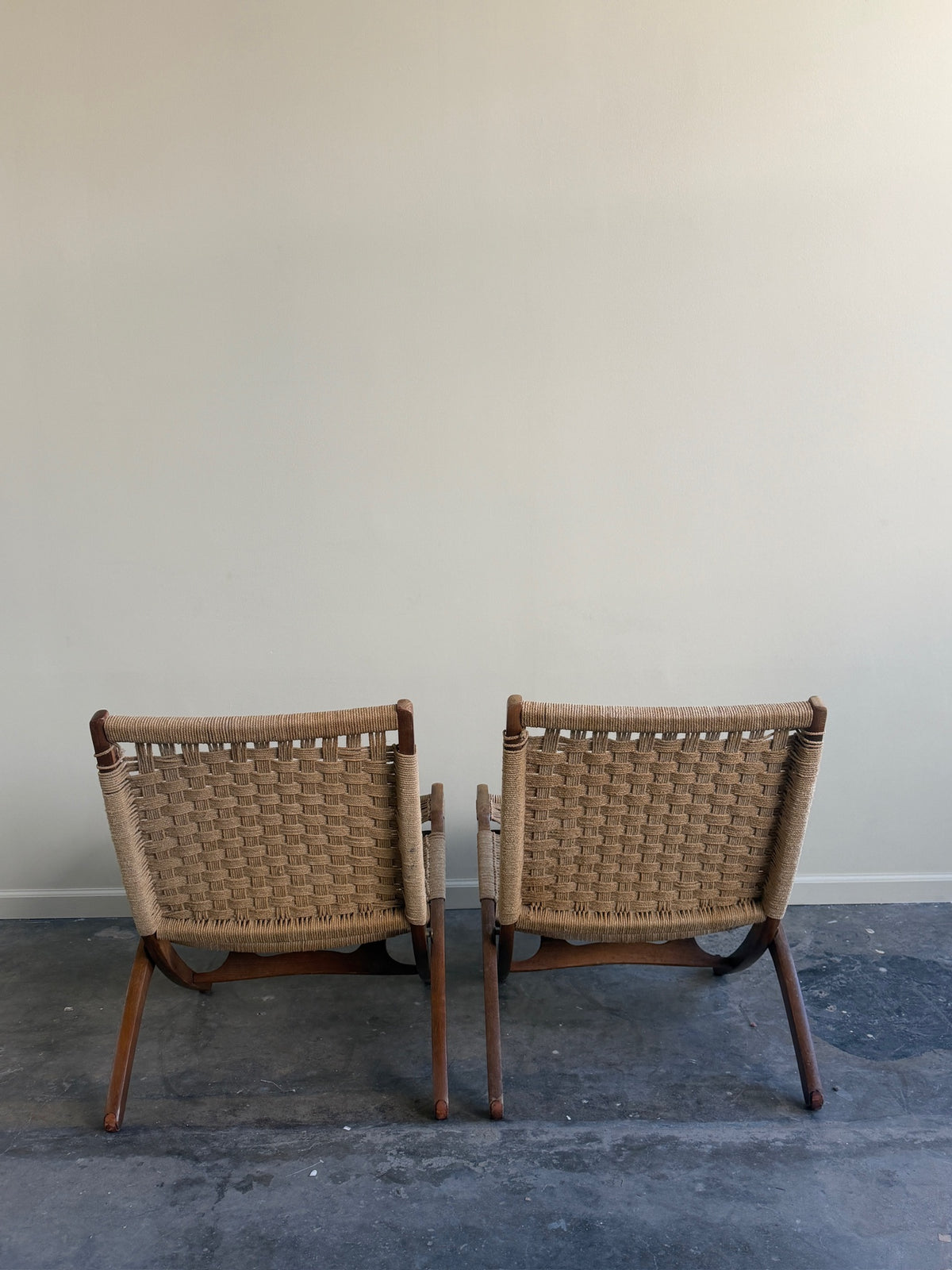 Twisted rope folding lounge chairs. Sold individually.
