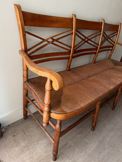 Maple rush seat bench