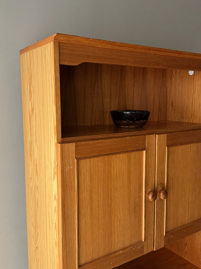 Scandinavian pine two piece cupboard
