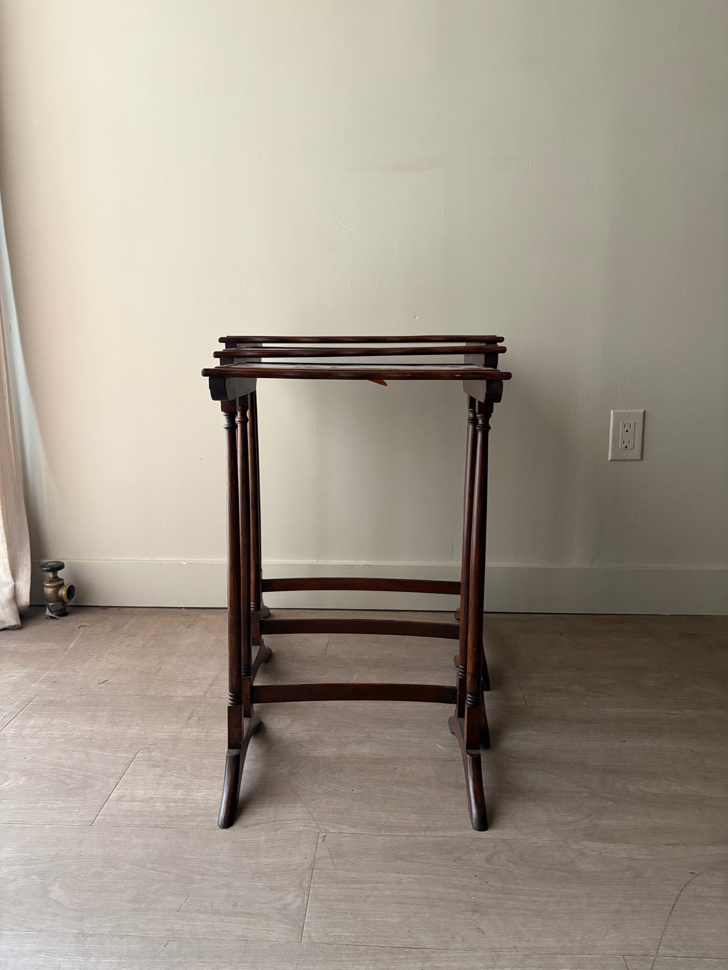 Edwardian walnut nesting tables