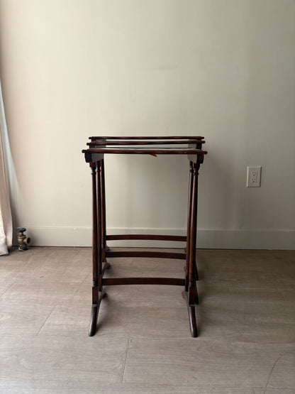 Edwardian walnut nesting tables
