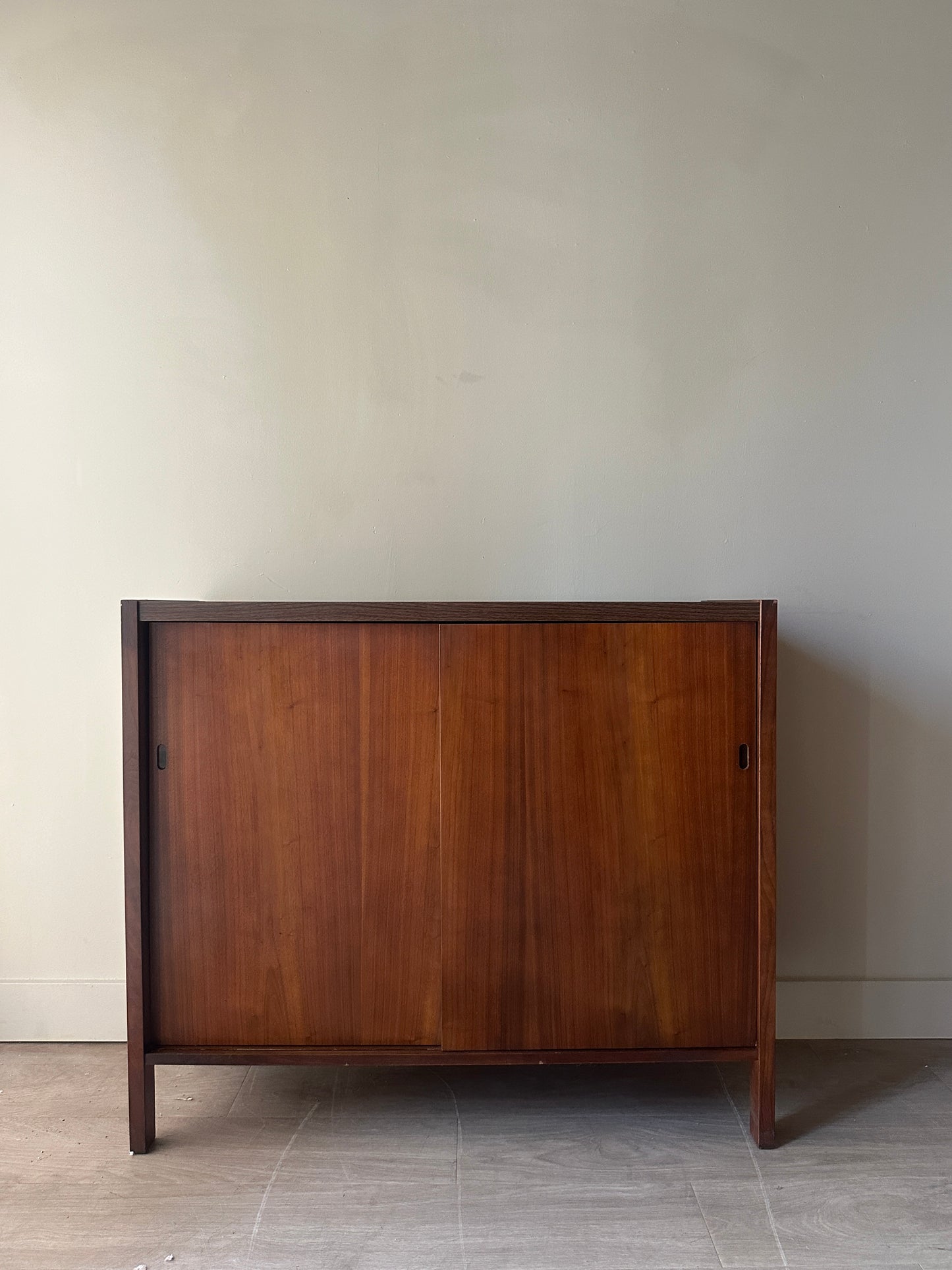 Walnut sliding door cabinet