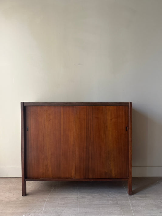 Walnut sliding door cabinet