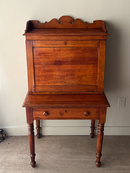 Victorian pine secretary desk
