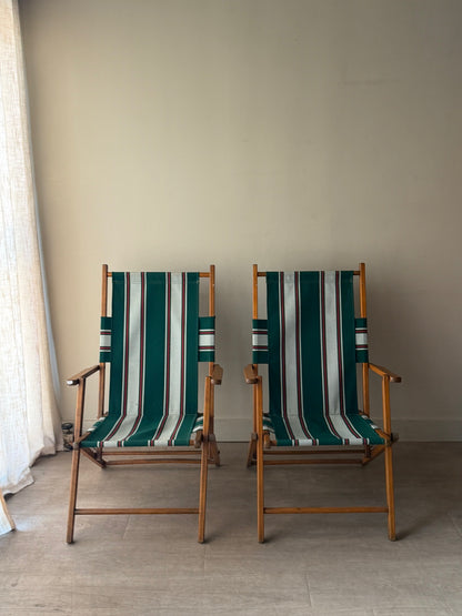 Pair of folding camp chairs