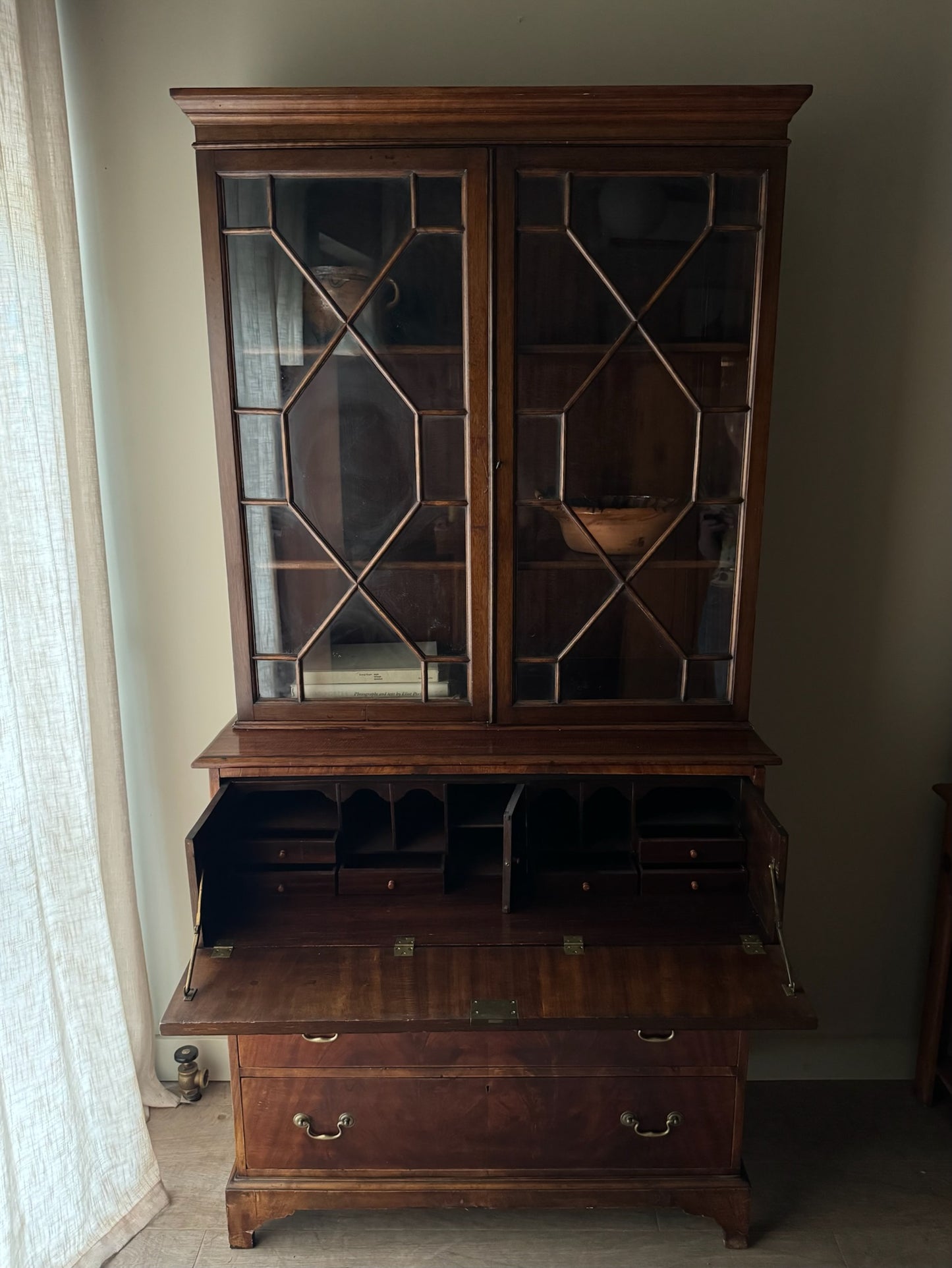 Mahogany secretary hutch
