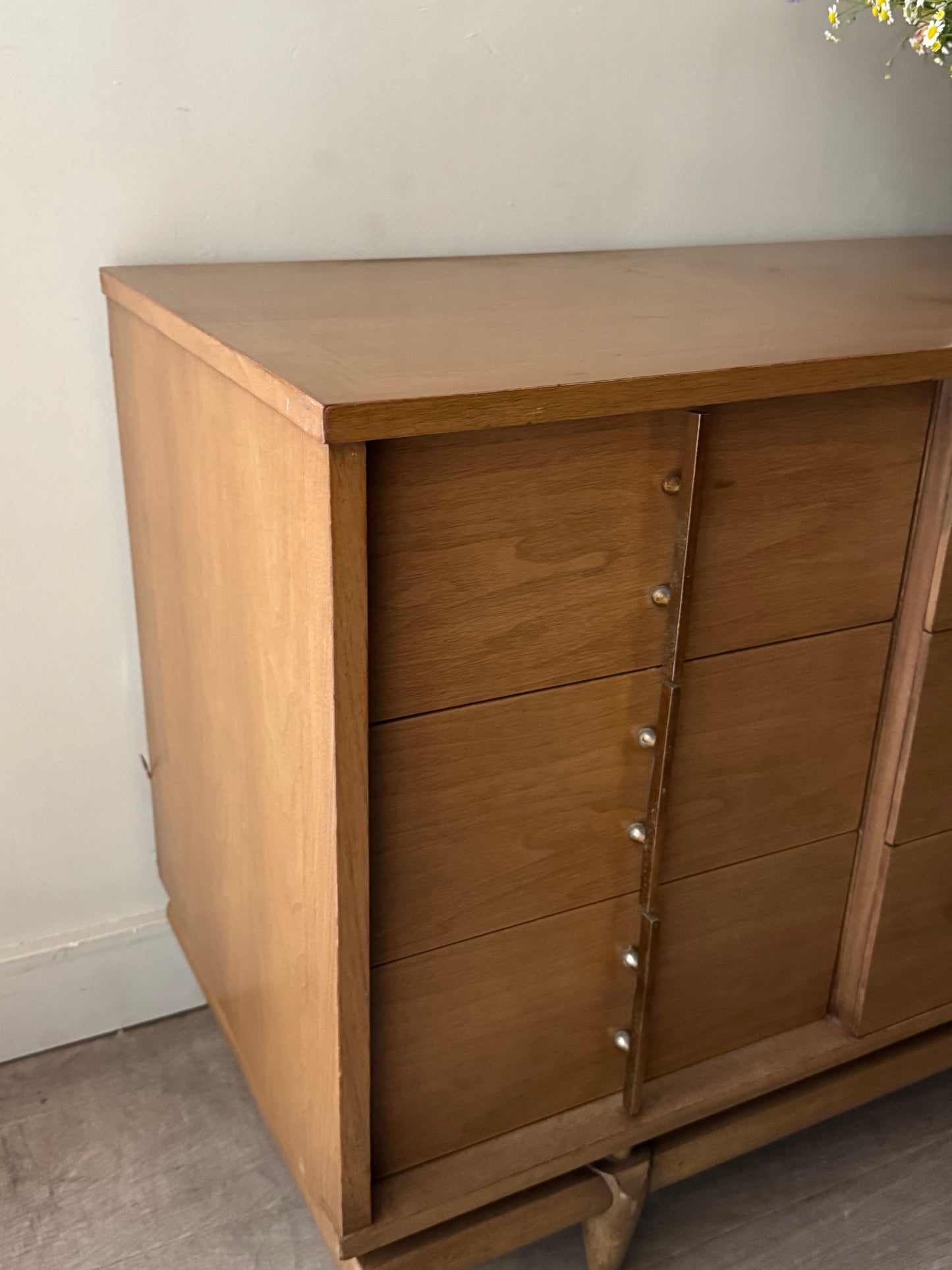 Kent Coffey walnut 9 drawer dresser