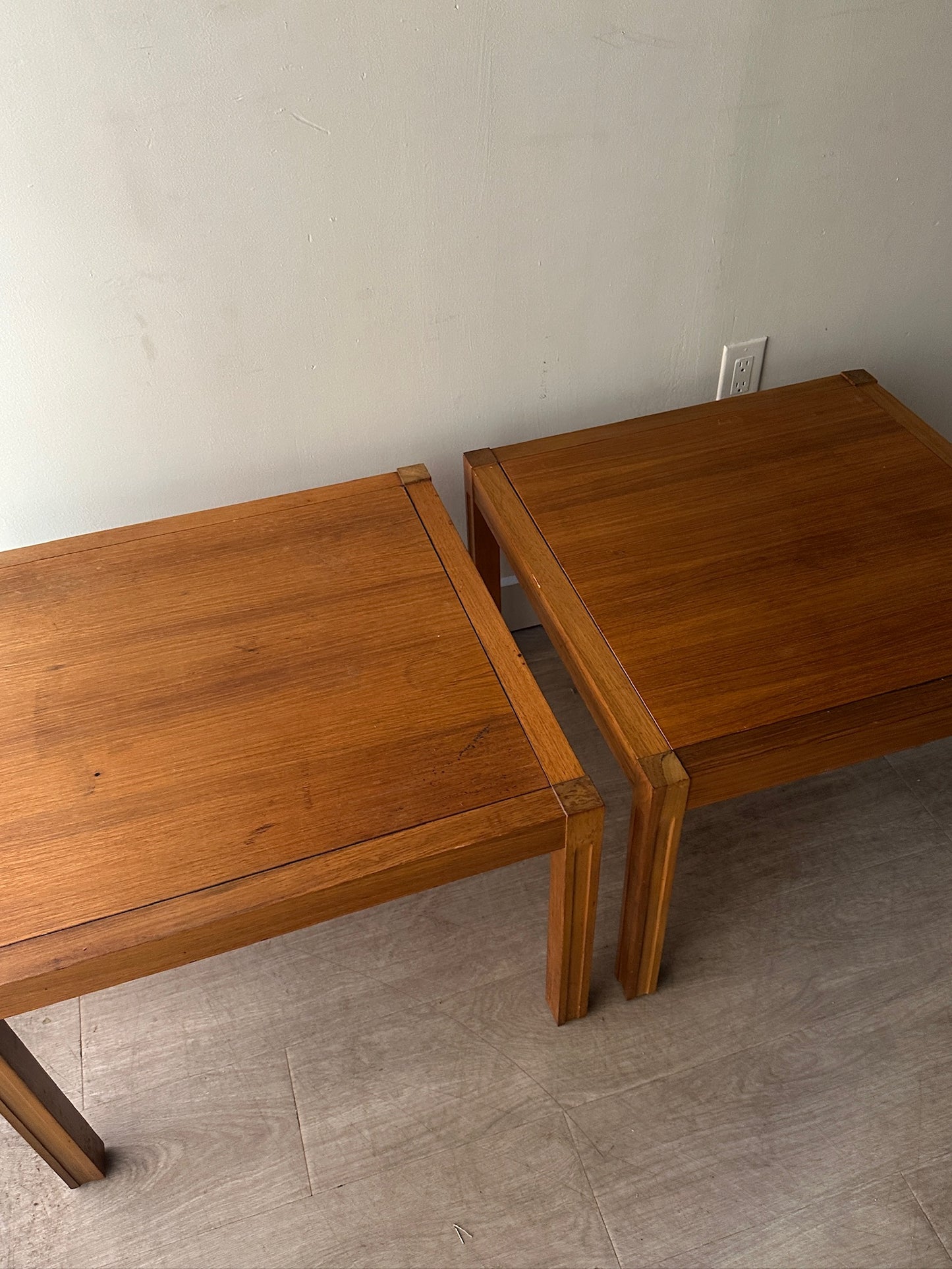 Teak coffee tables. Sold individually.