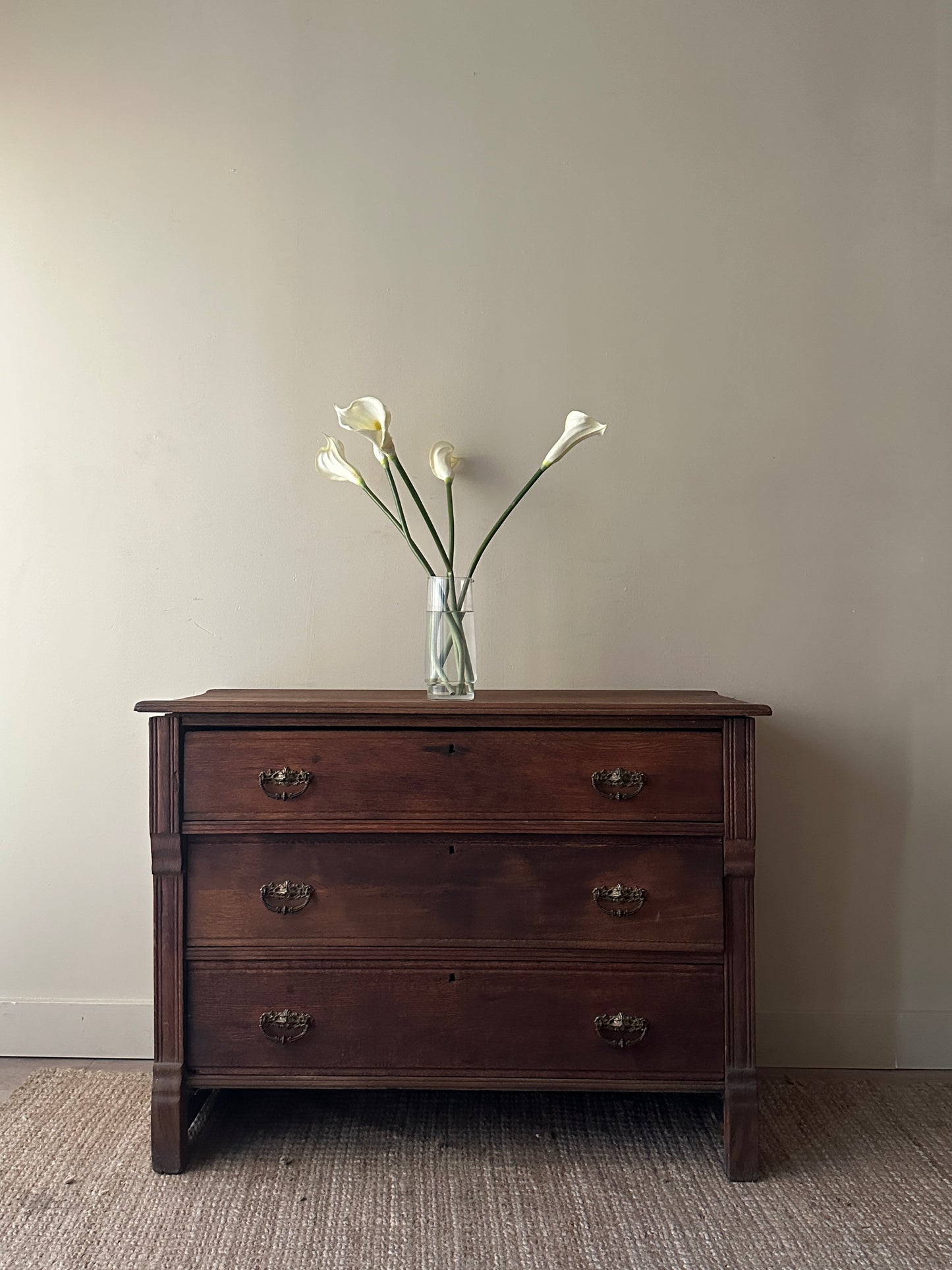 3 drawer oak dresser