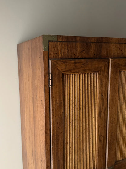 Walnut campaign linen press