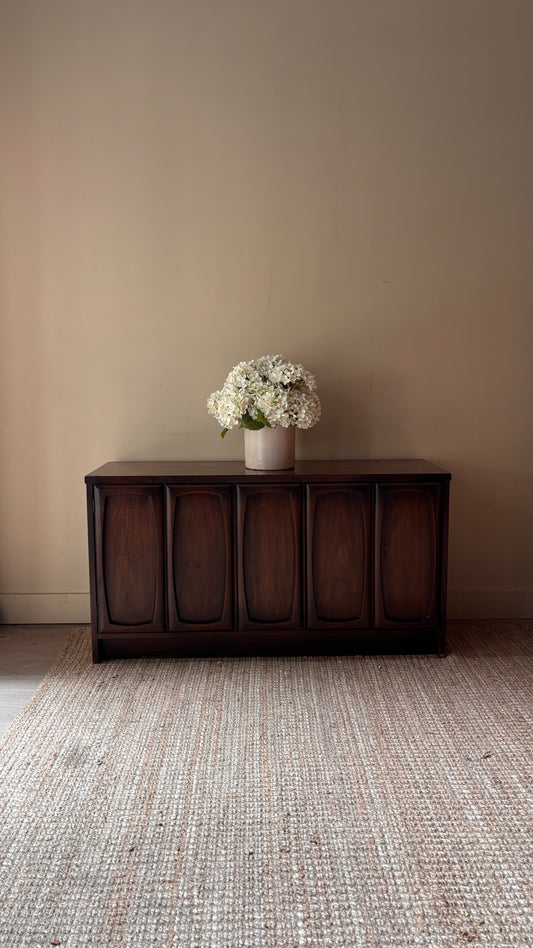 Walnut two door credenza