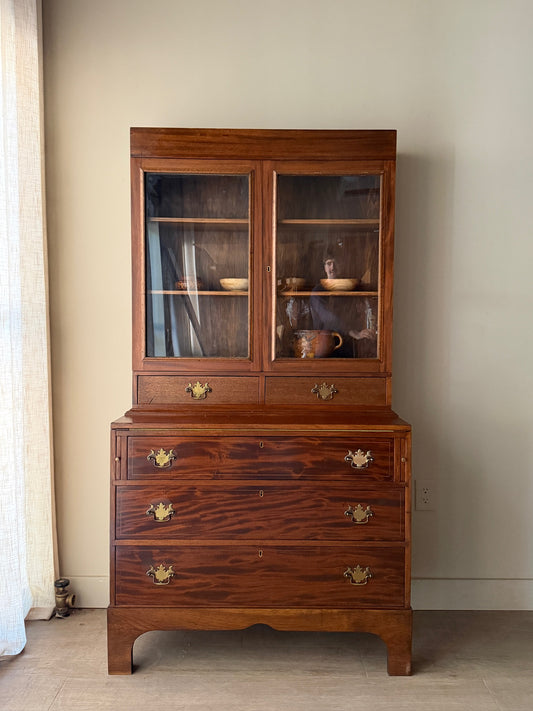 Mahogany secretary hutch
