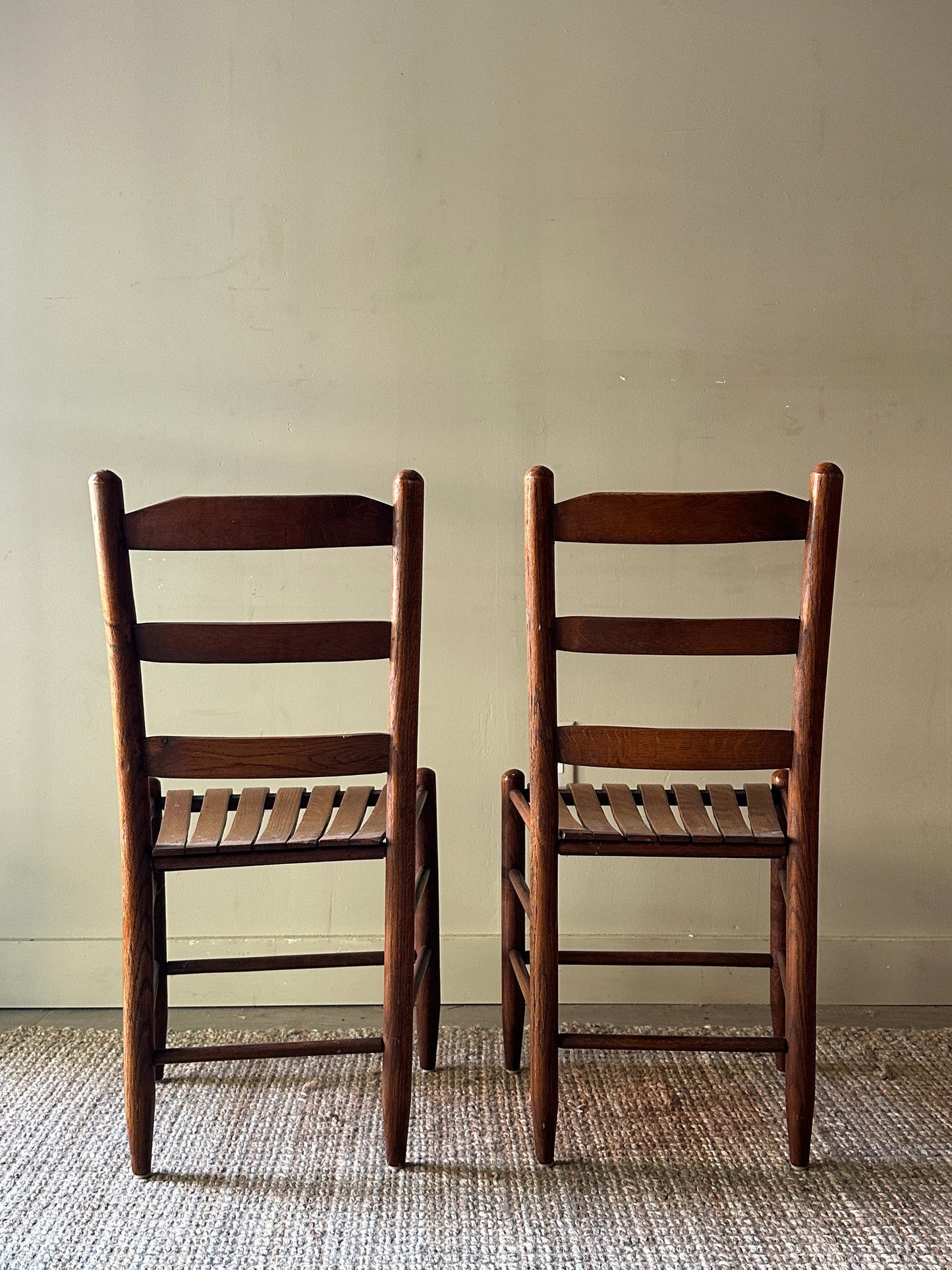 Pair of oak dining chairs