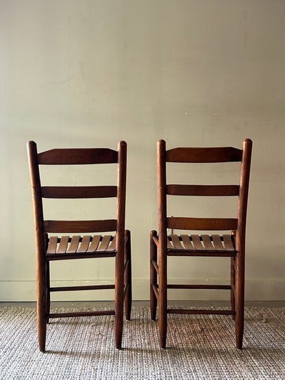 Pair of oak dining chairs