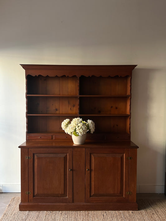 Pine step back hutch