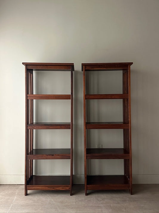 2 Mission Oak Shelves. Sold individually.