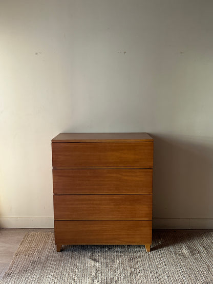 Walnut four drawer dresser