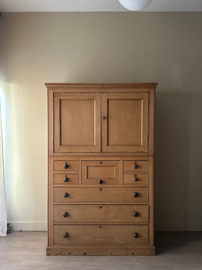 19th c. pine cabinet with updated sliding door mechanism.