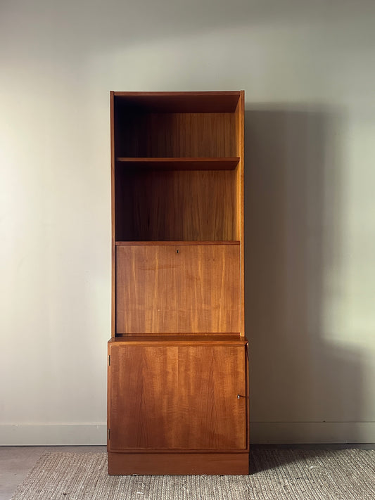Danish teak two piece hutch/bar