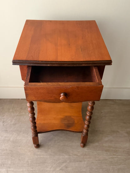 Cherry spindle leg side table