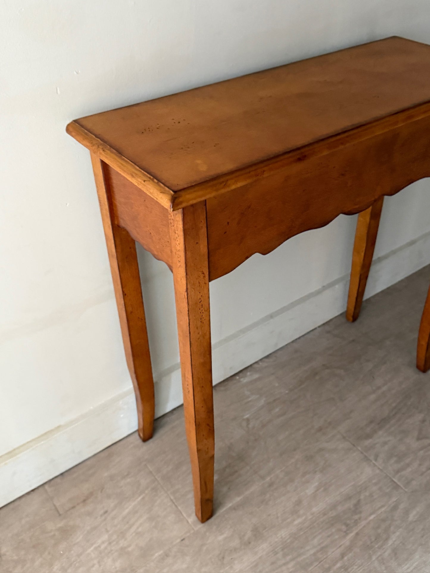 White oak console table