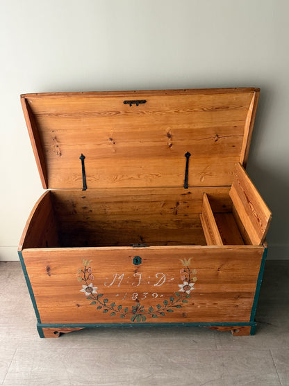 Painted pine chest