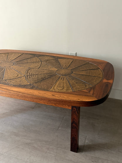 Danish rosewood & tile coffee table