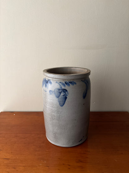 Cobalt-decorated stoneware crock