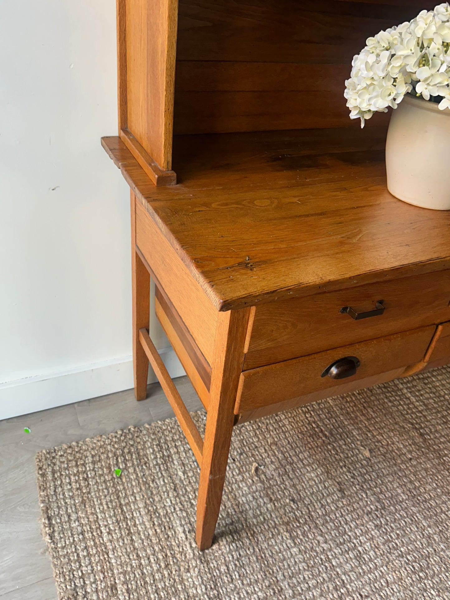 Golden oak bakers hutch