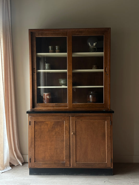 Glass sliding door hutch