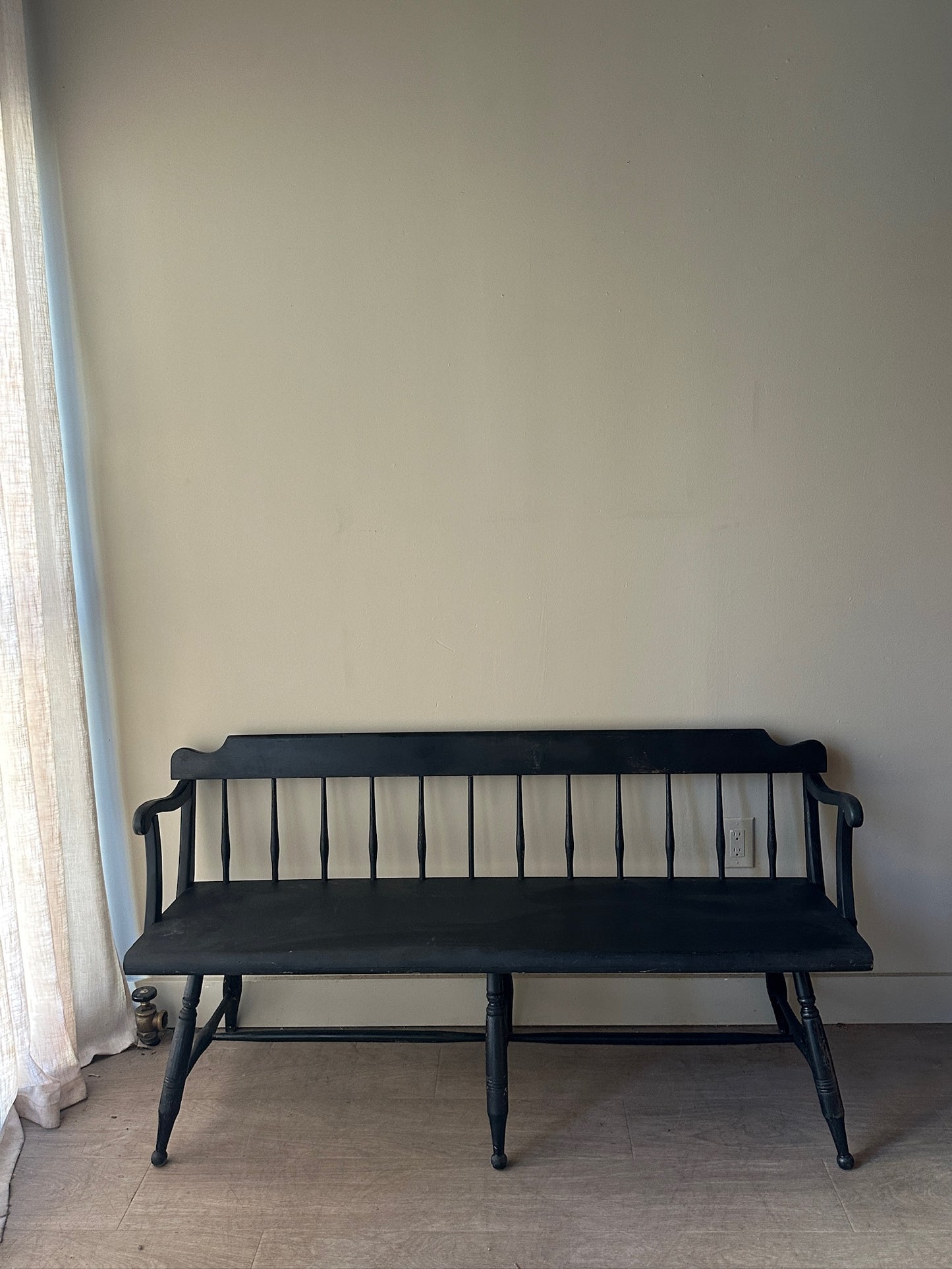 Black painted bench