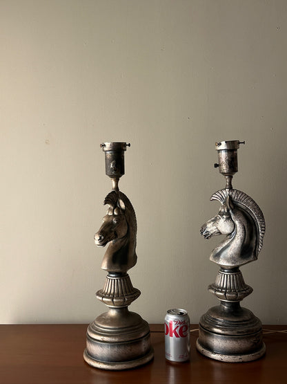 2 metal horse lamp bases. Sold individually.