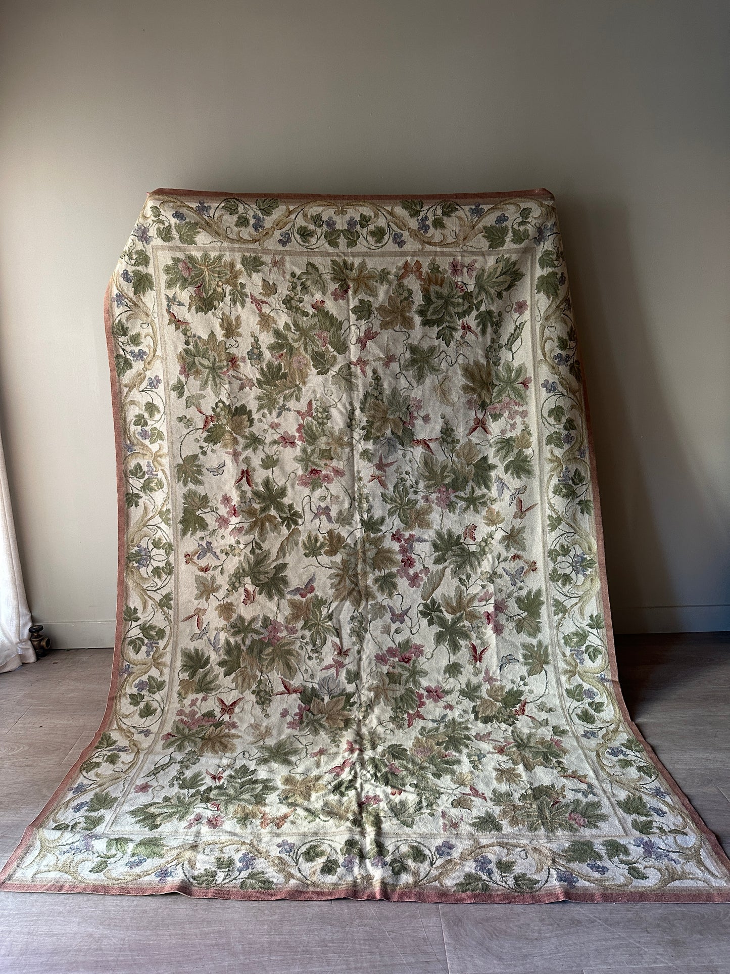 Needlepoint floral rug