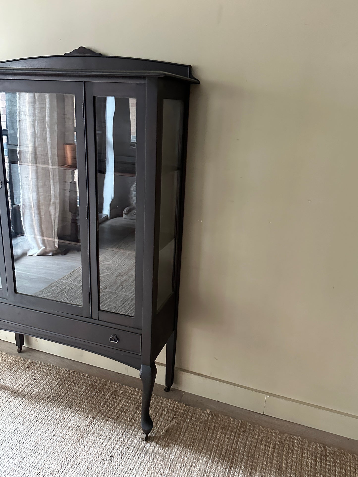 Dark stained mahogany display case
