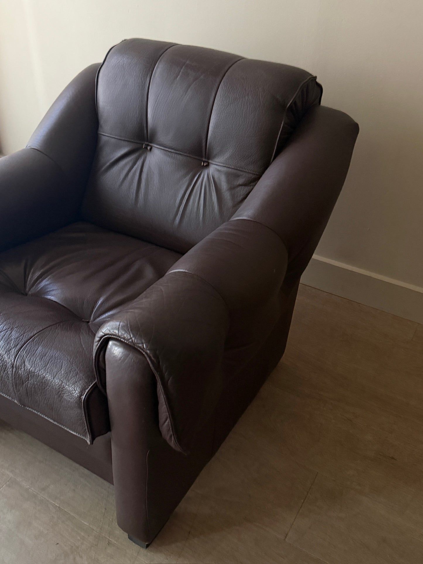 Scandinavian brown leather club chair