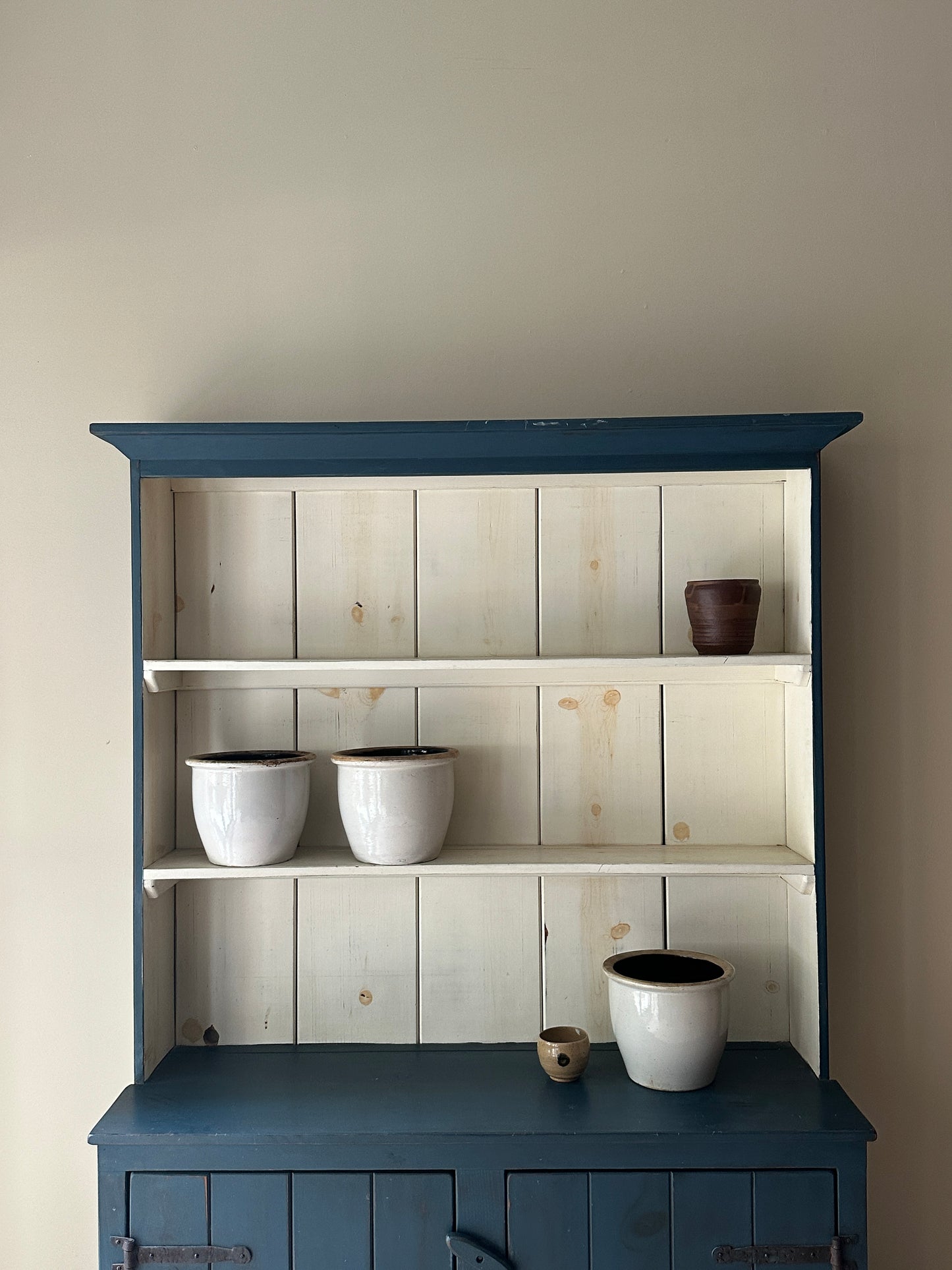 Farmhouse painted blue cupboard