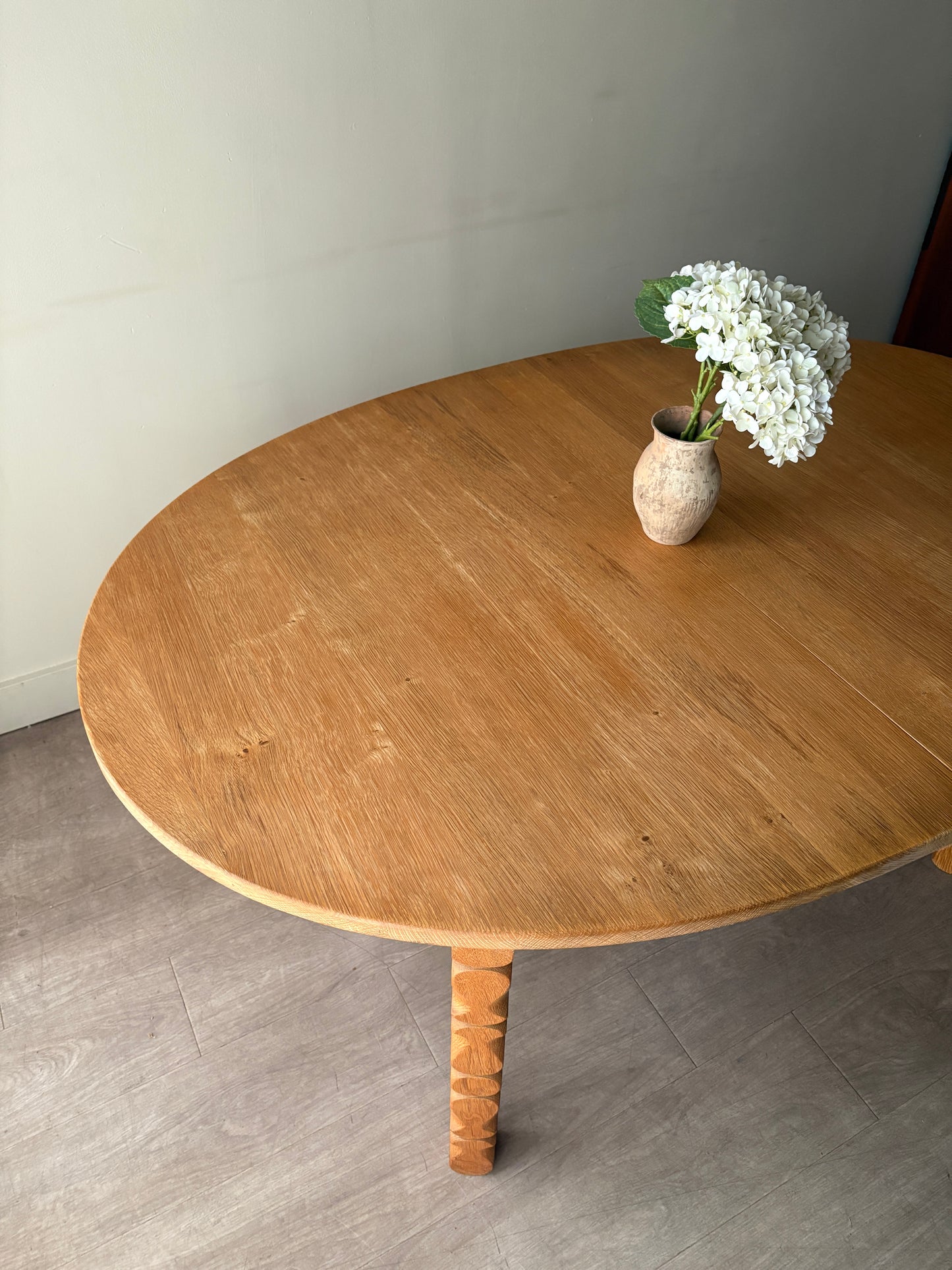 Danish oak dining table with extension