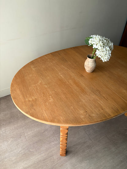 Danish oak dining table with extension