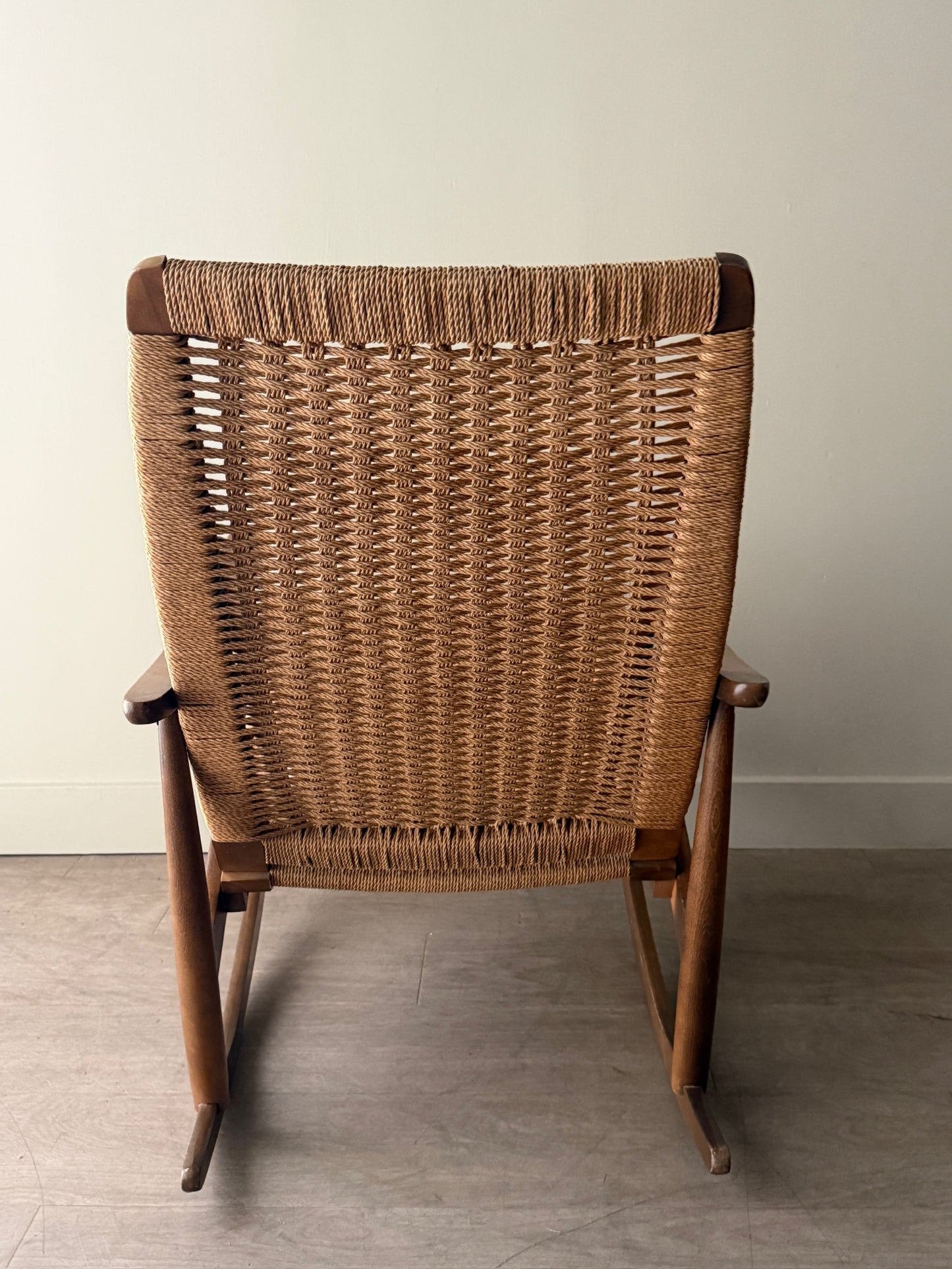 Maple twisted cord rocking chair
