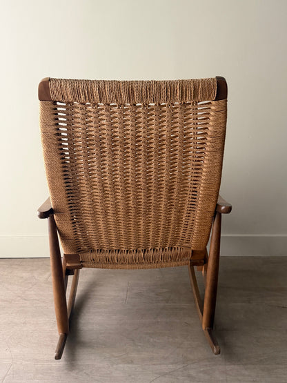 Maple twisted cord rocking chair